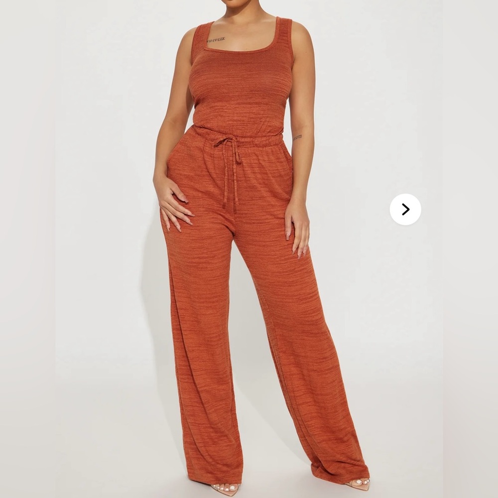 2 FashionNova Orange and Green Knit Jumpsuits